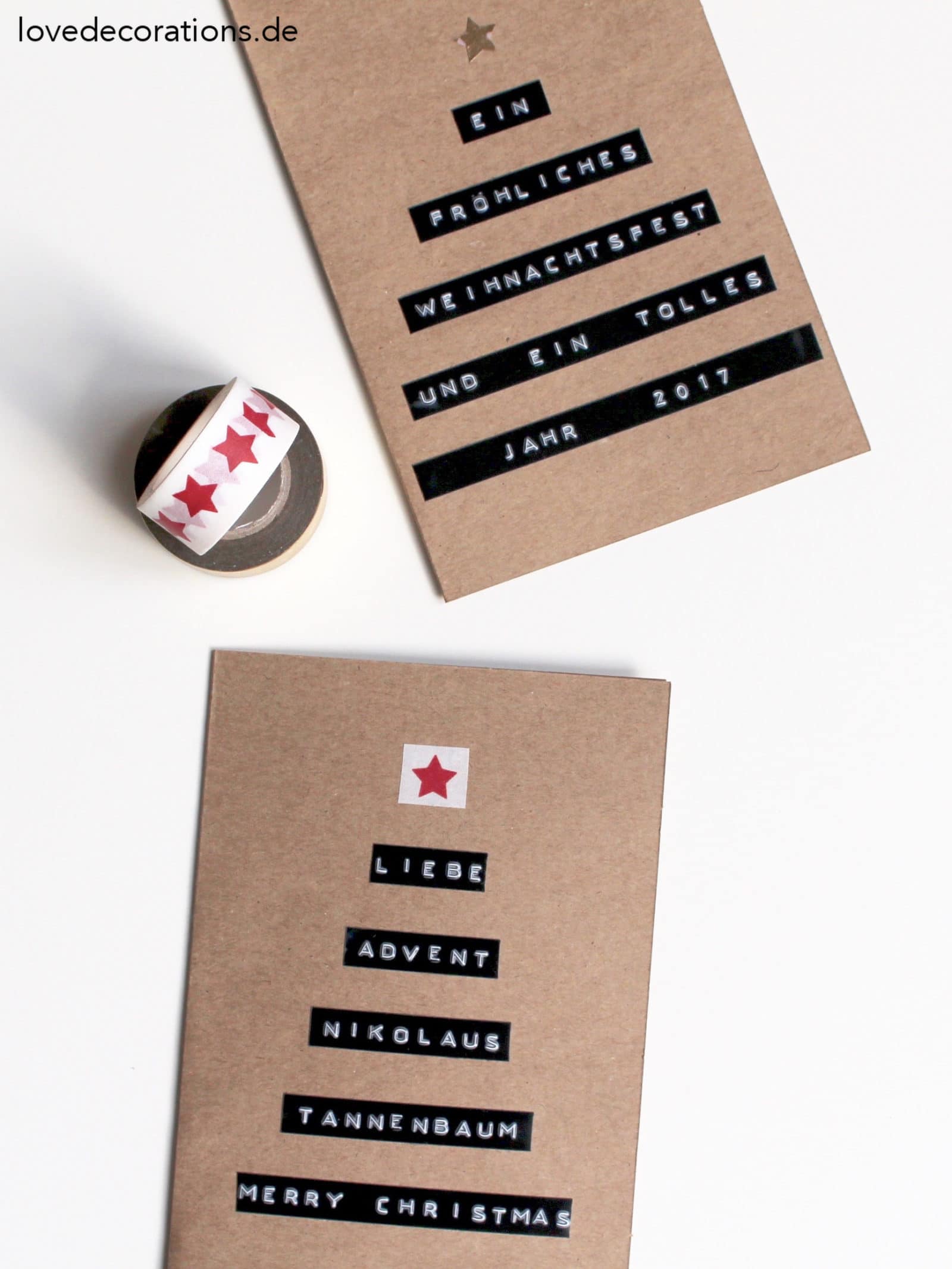 DIY Weihnachtskarte mit Dymo