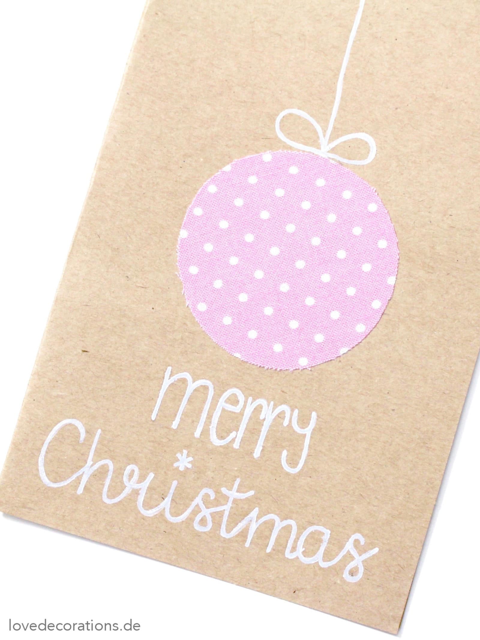 DIY Weihnachtskarte mit Stoff