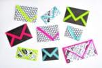 3 DIY Umschläge aus Geschenkpapier – Schwarz / Weiß und Neonfarben