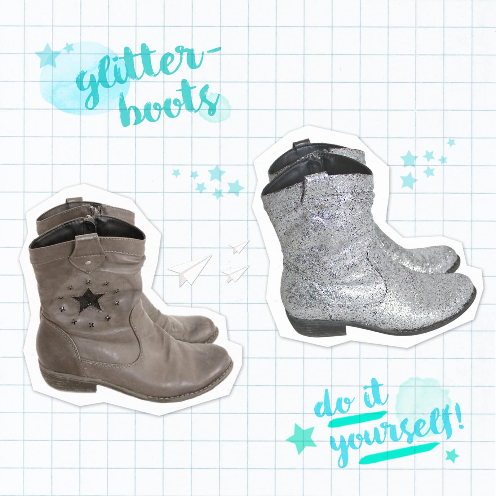 DIY Glitter Boots selbermachen
