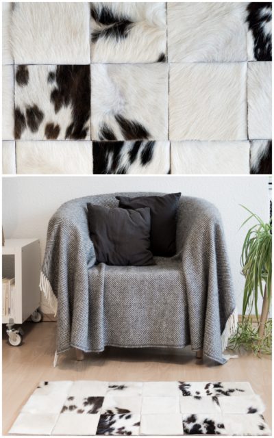 DIY Patchwork Kuhfell-Teppich