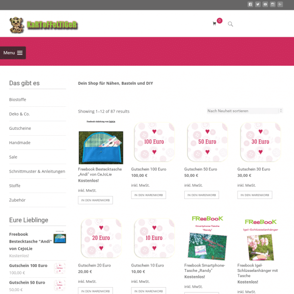 KaRToFFeLTiGeR – der Shop [Dein Shop für Nähen, Basteln, DIY und mehr]