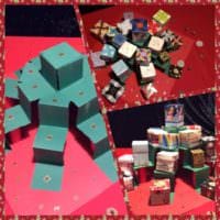 Edding Adventskalender Origamiboxen auf Papierpyramide