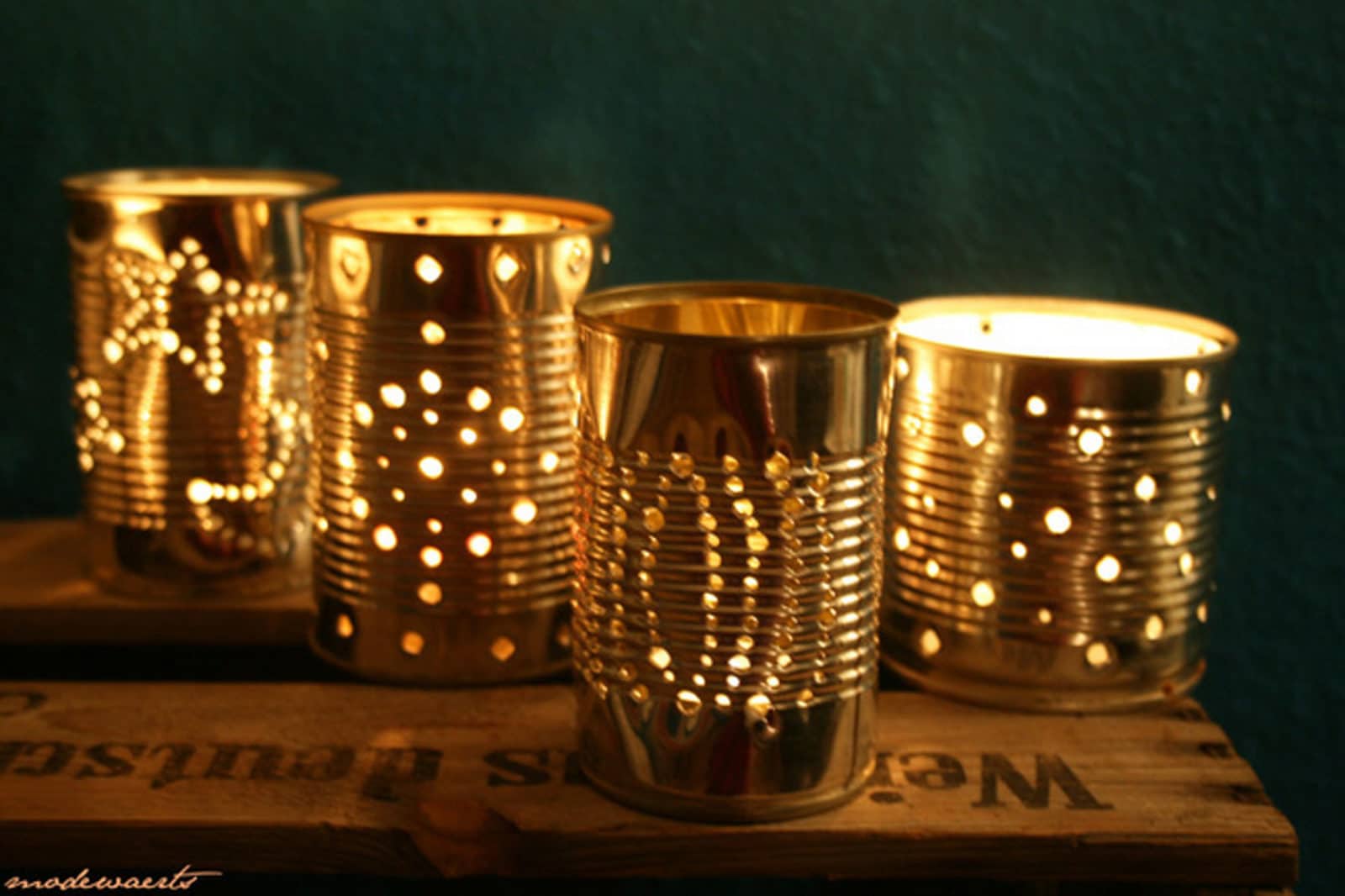 Lichterdosen mit Sternenmuster (Freebie)