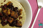 Champignons Velouté mit Rote Beete Croûtons