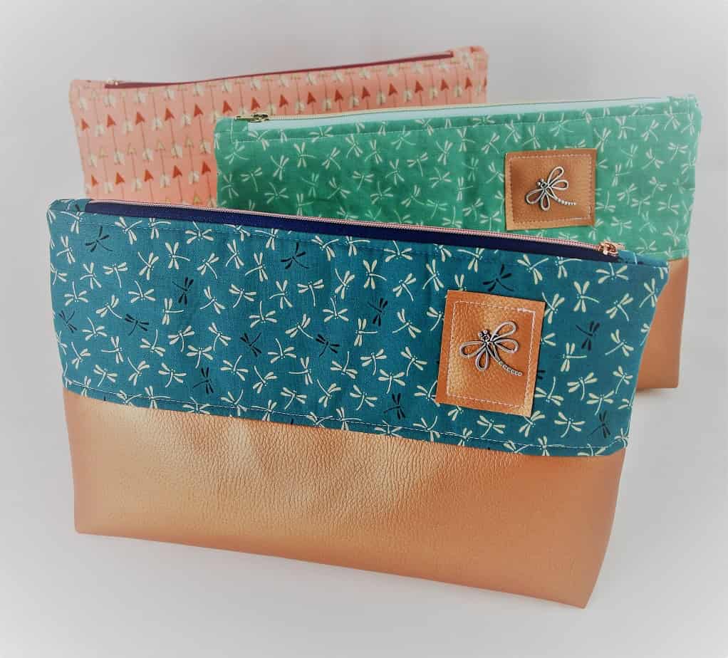 Kosmetiktasche mit Kunstleder nähen | Schnittmuster