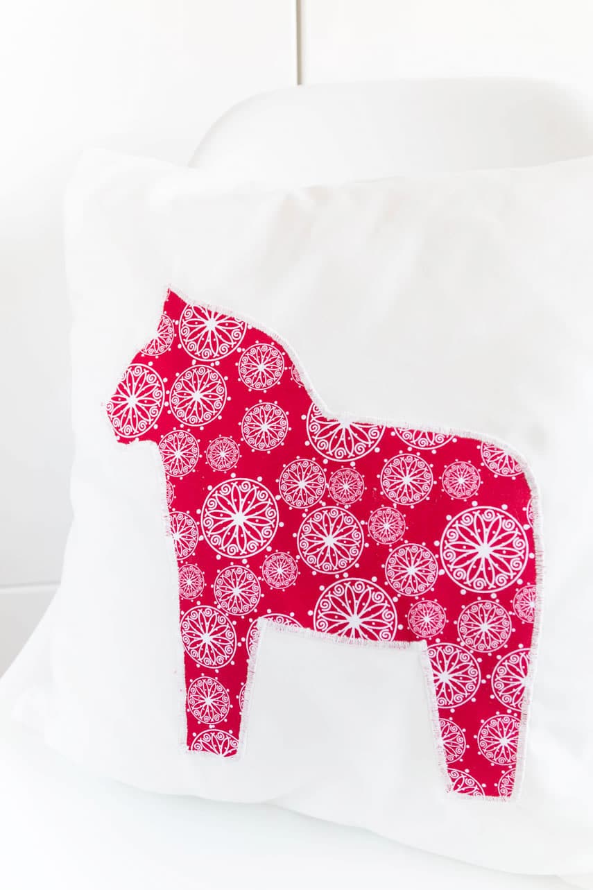 Kissen mit Dalarna Pferd nähen