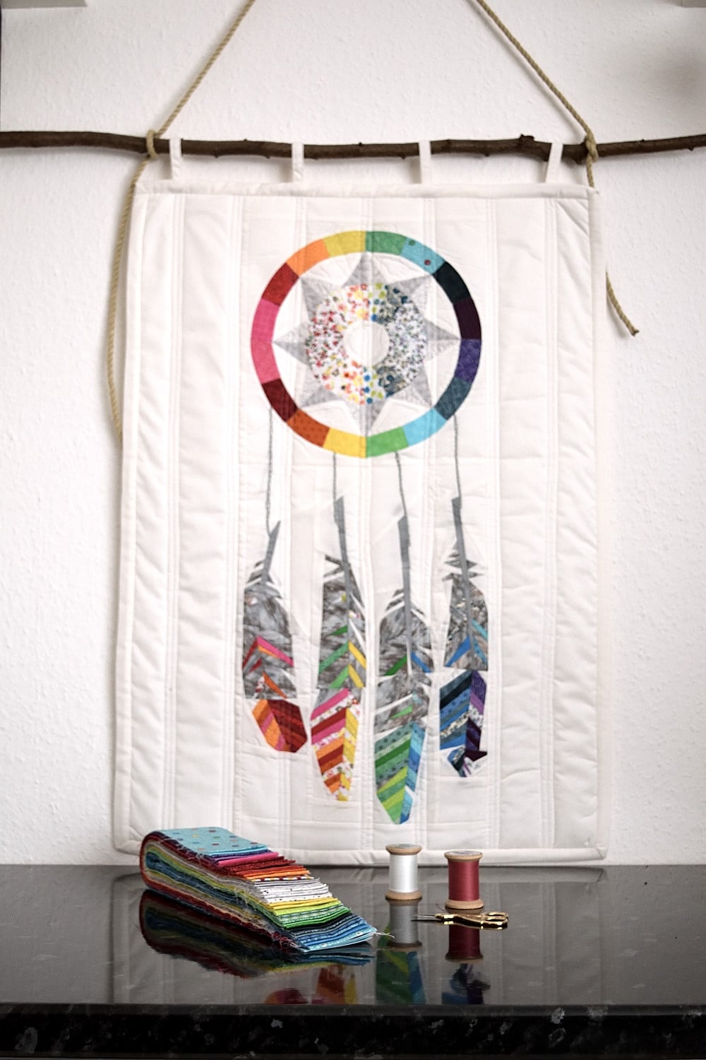 Von Indianern … aber ohne Cowboys … der Dreamcatcher Quilt