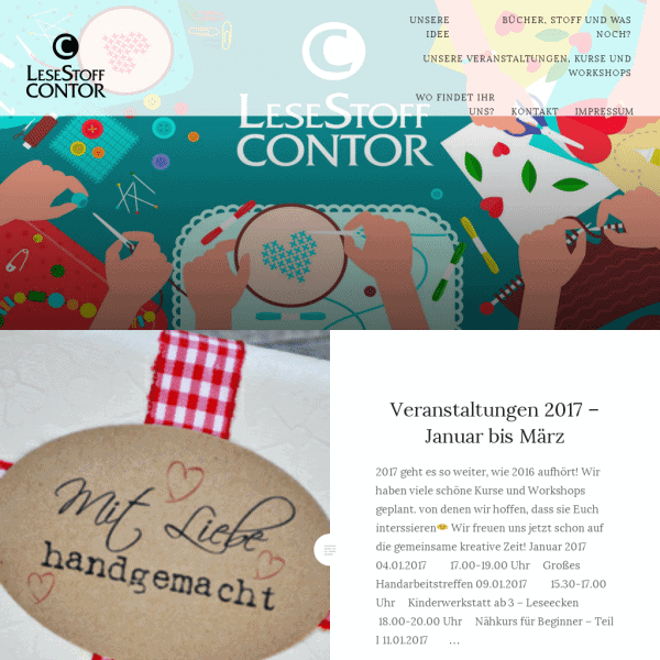 Bücher - Stoffe - Handarbeit - Nähzubehör - Selbstgemachtes - Näh- und Kreativkurse