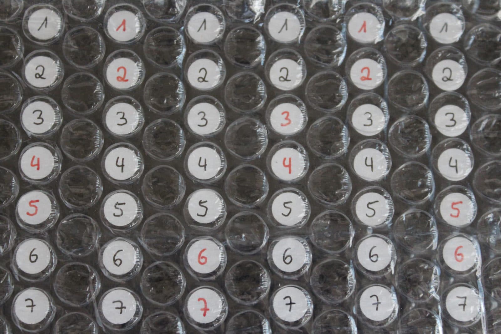 Kalender aus Luftpolsterfolie