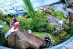 Miniaturlandschaft in einer Zinkwanne