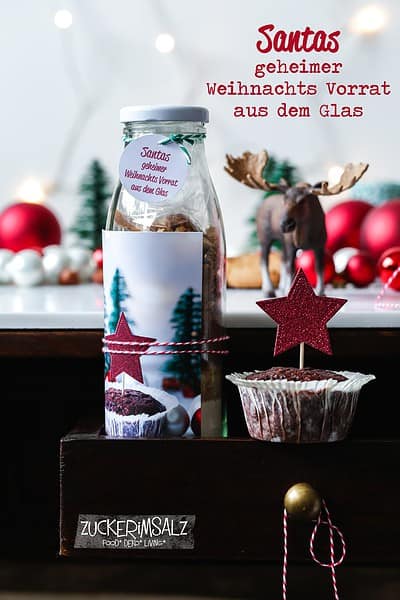 Santas geheimer Weihnachts Vorrat aus dem Glas