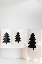 Weihnachtliche Tischdeko, Tannenbäume aus Papier (mit Druckvorlage)