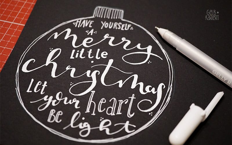 Weihnachtskarten mit Handlettering basteln