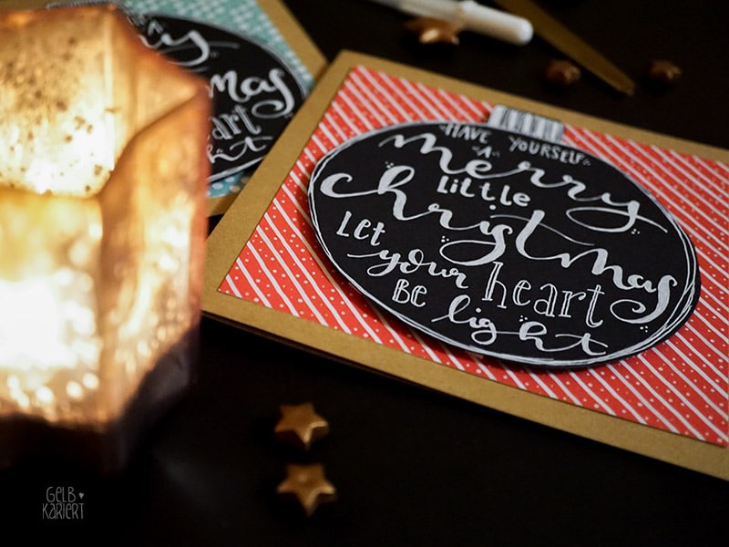 Weihnachtskarten mit Handlettering basteln