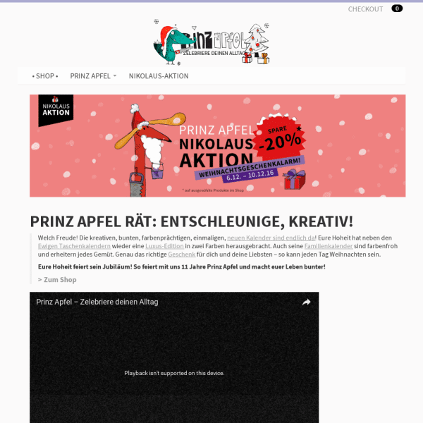 Prinz Apfel – Kalender & Mehr