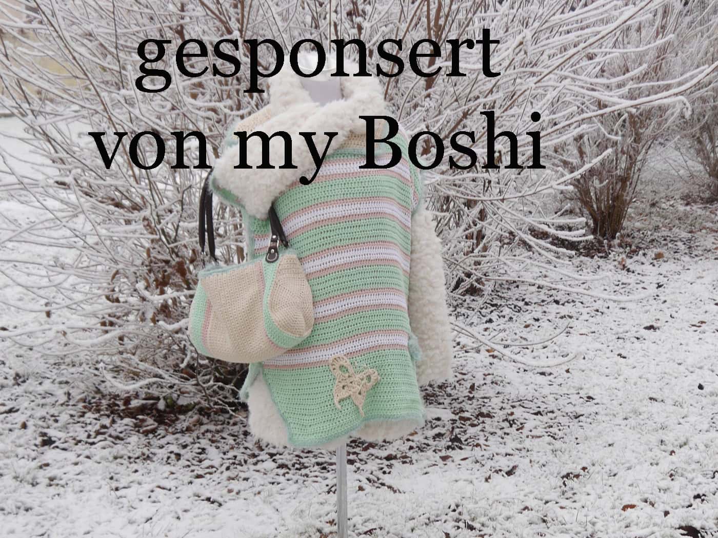Sommerpulli gehäkelt mit Tasche und Mütze