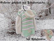 Sommerpulli gehäkelt mit Tasche und Mütze