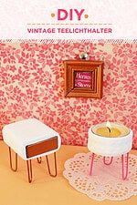 DIY Teelichthalter basteln im Mid Century-Vintage-Stil der 50er und 60er Jahre