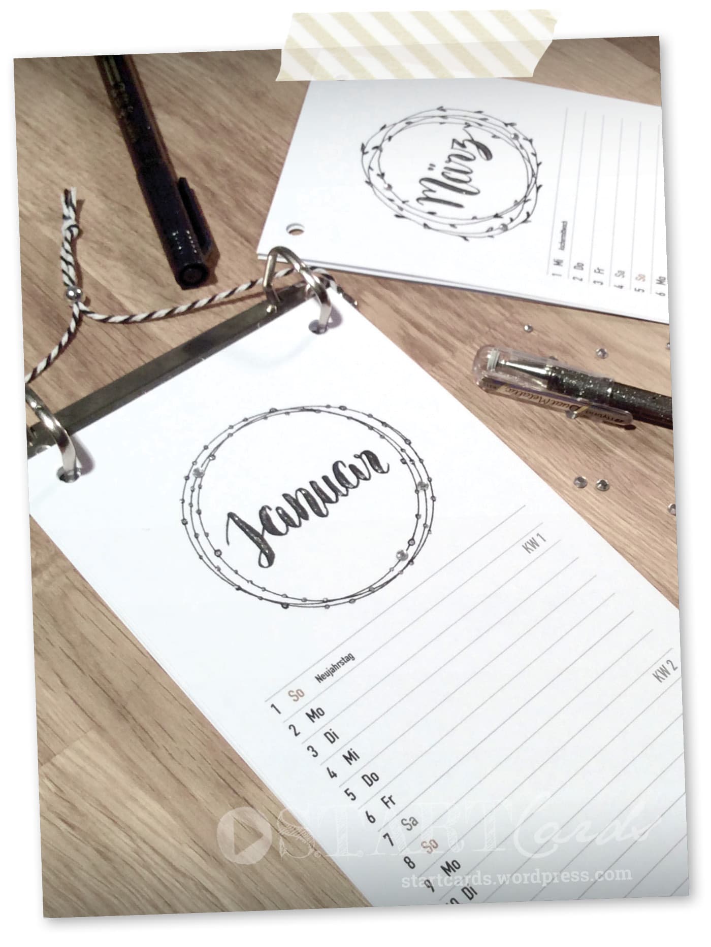 DIY – Brushlettering Kalender 2017