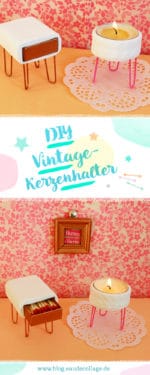 DIY Teelichthalter basteln im Mid Century-Vintage-Stil der 50er und 60er Jahre