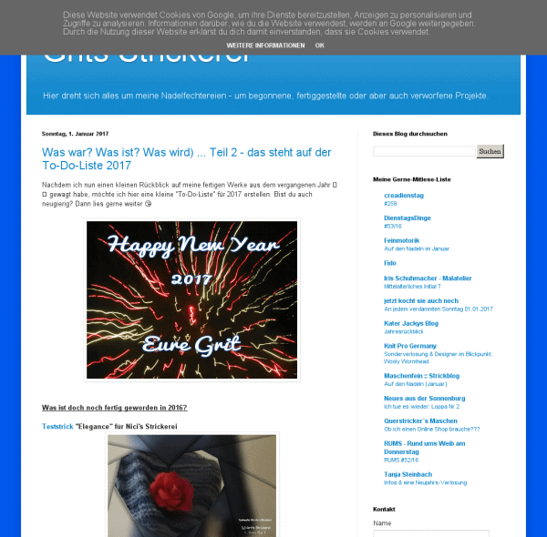 Grits Strickerei – ein Blog übers stricken und manchmal auch übers fotografieren oder malen