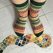 Toe up-Socken in bunt