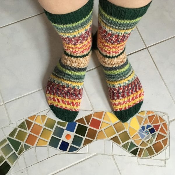 Toe up-Socken in bunt