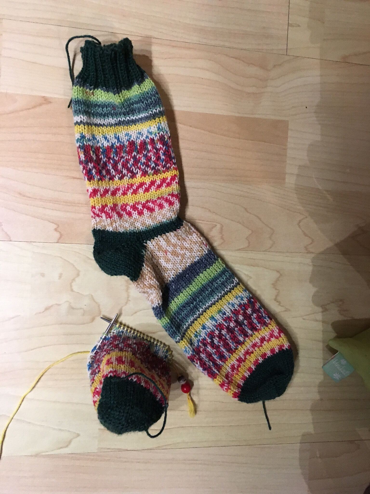 Toe up-Socken in bunt