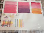 Aquarellmalerei mit drei Farben