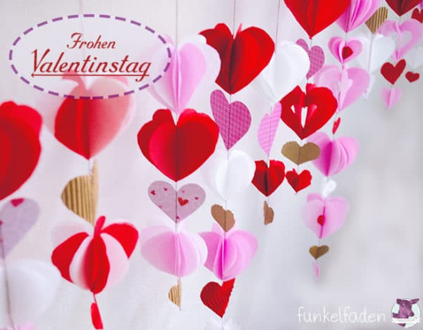 DIY - Valentinstagsgirlande mit Herzen