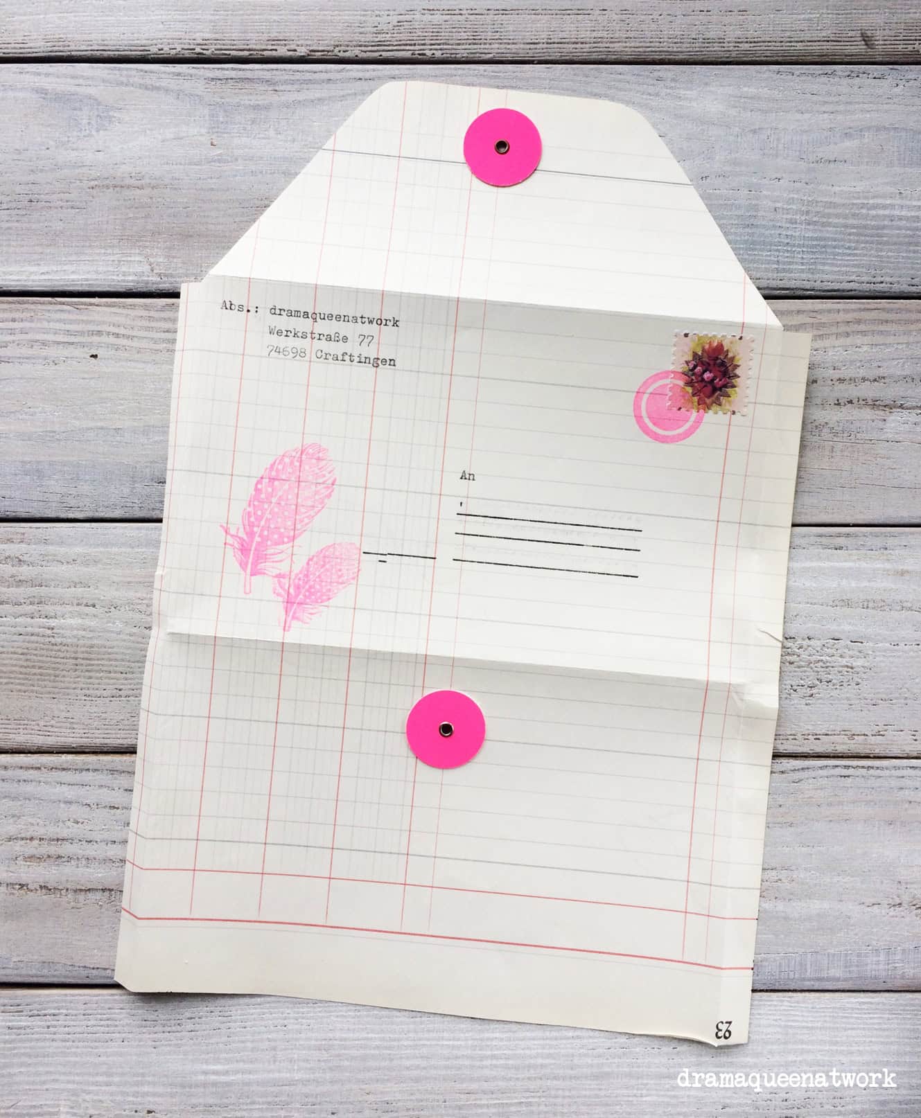 Retro snailmail mit Wickelverschluss