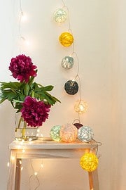 Cotton Ball Lichterkette DIY
