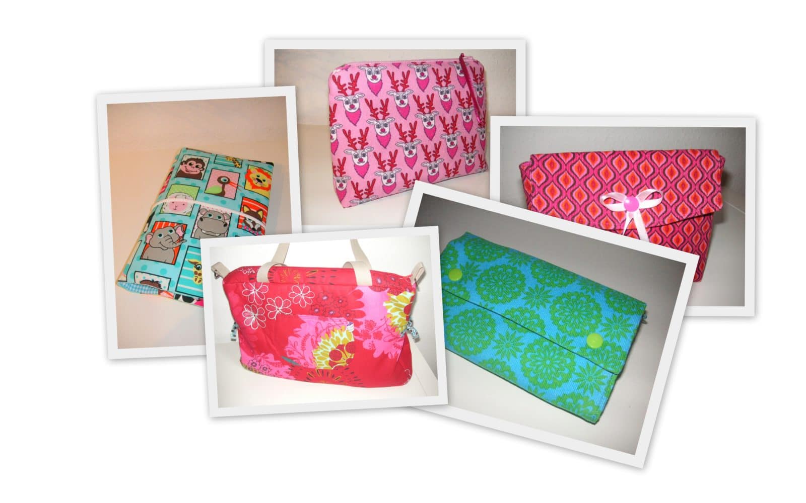 fröhliche, bunte Taschen und Accessoires