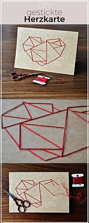 DIY Herzkarte Sticken