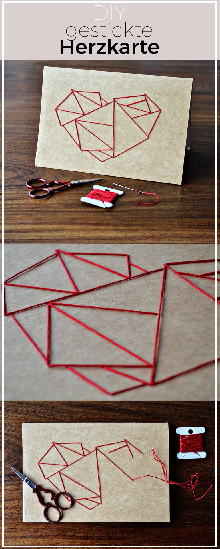 DIY Herzkarte Sticken