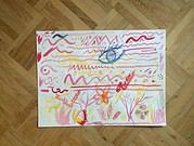 Aquarellmalerei mit drei Farben