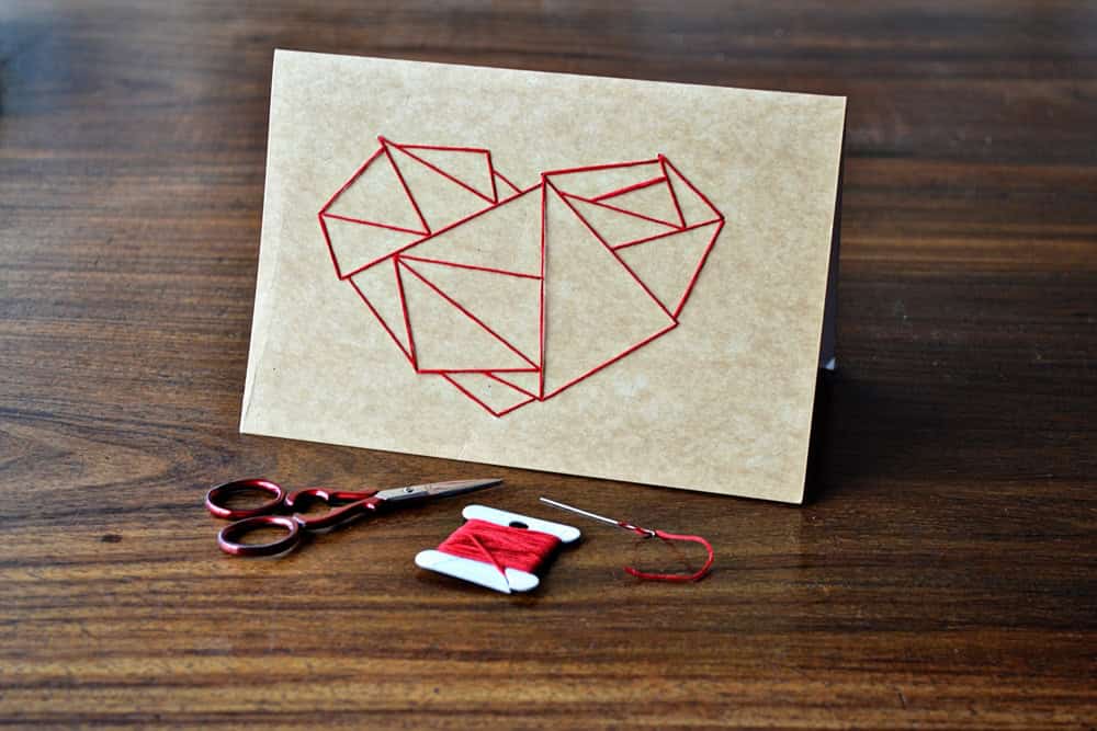DIY Herzkarte Sticken