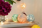 Cotton Ball Lichterkette DIY