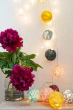 Cotton Ball Lichterkette DIY