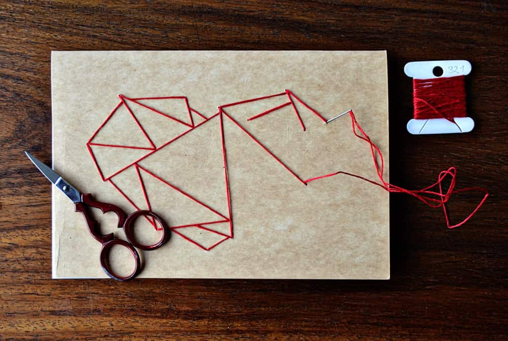 DIY Herzkarte Sticken