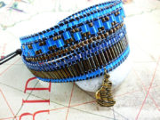 Wickelarmband für Damen in blau-bronze