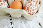 Scherenschnitt Ostereier aus Papierschneeflocken