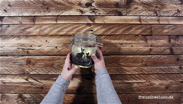 Oster - Windlicht: Hasen im Glas