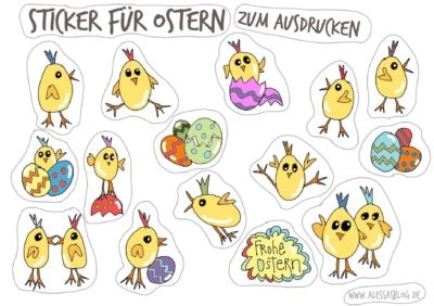 Ostern Sticker zum Ausdrucken (Freebie)