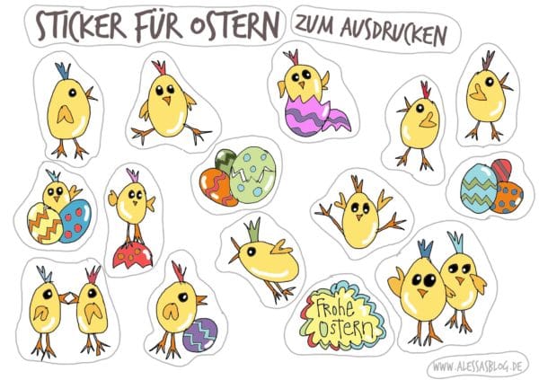 Ostern Sticker zum Ausdrucken (Freebie)