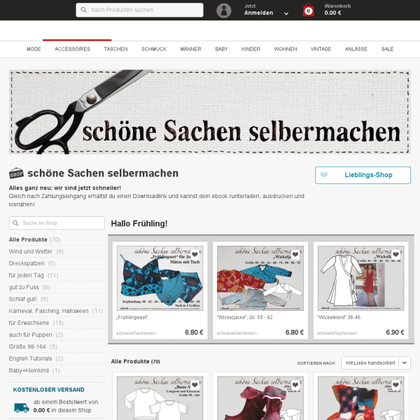 schoeneSachenselbermachen – ebooks für Frauen und Kinder als Sofortdownload, Anleitungen mit vielen Fotos, Schnittmuster in mehreren Größen