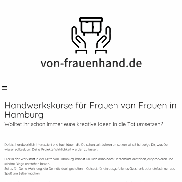 Tischler- und Polsterkurse – Von Frauenhand – Handwerkskurse für Frauen