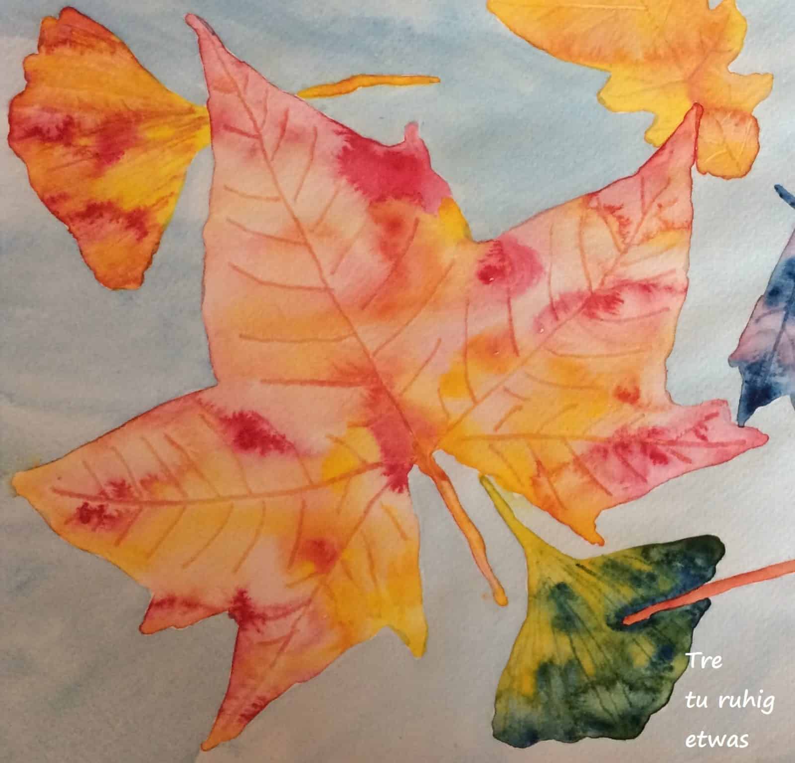 Aquarellmalerei Nass-in-Nass Technik mit drei Farben