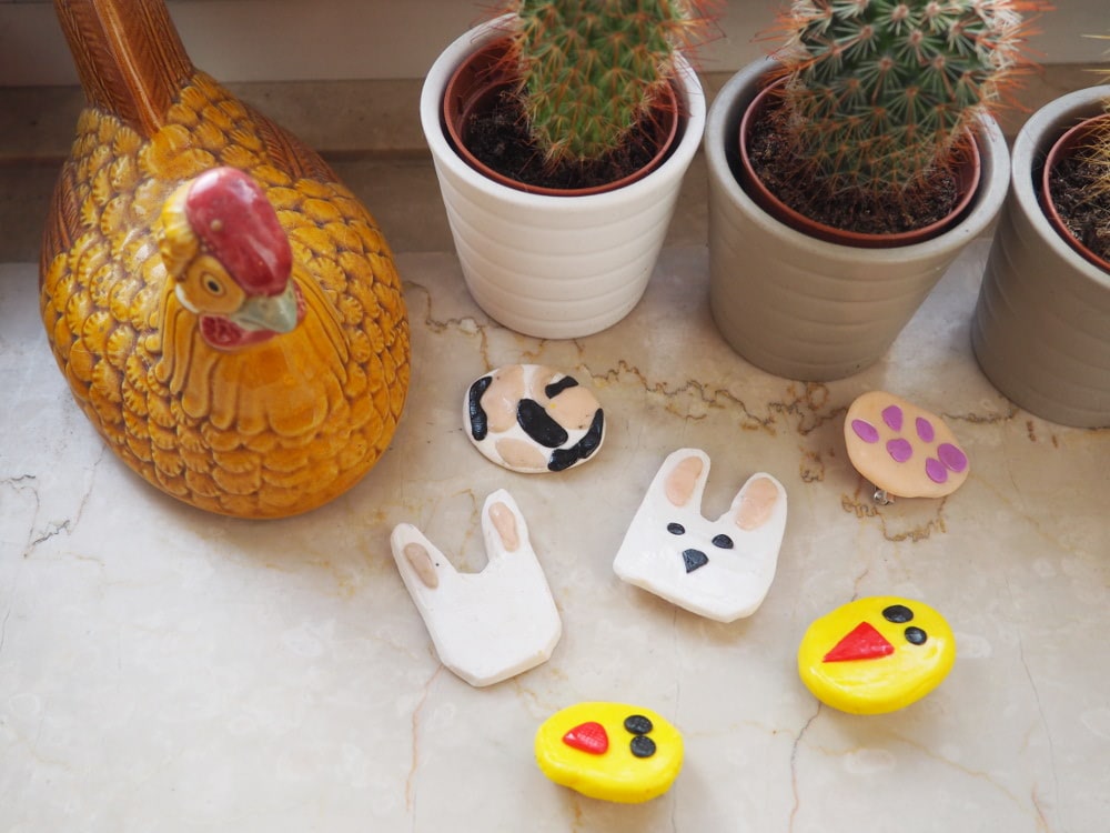 Piep Piep Piep: Osterbroschen aus Fimo